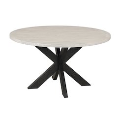 Gates Round Dining Table, Criss-Cross Base, Gray