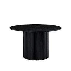 Henriet 48" Pedestal Base Round Dining Table, Black