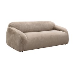 Adell Polar Bear Faux Fur Upholstered Sofa, Camel Brown