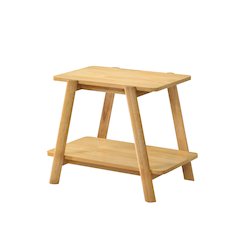 Metz Mid-Century Modern Wood Shelf End Table, Natural Oak Finish