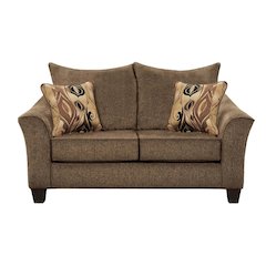 Camero Cafe Fabric Pillowback Loveseat