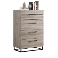 Alvear Contemporary 4-Drawer Chest, Weathered Gray