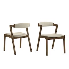 Lavin Black Finish Upholstered Dining Chairs, Set of 2