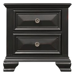 Renova Vintage Black 2-Drawer Nightstand