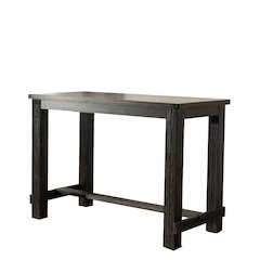Lotusville Antique Black Finish Rectangular Wood Bar Height Dining Table