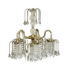 25"H Antique Brass Finish Chandelier