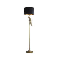 64.5" in MODERN ELEGANCE GOLDEN PEACOCK ON A PEDESTAL POLYRESIN FLOOR LAMP