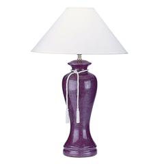 35"H Ceramic Table Lamp - Burgundy