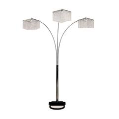 84H 3 Crystal Inspirational Arch Floor Lamp