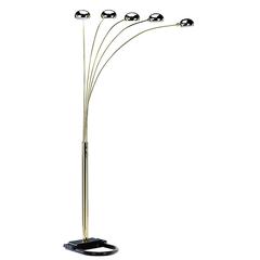 84"H 5 Arms Arch Floor Lamp - Polish Brass
