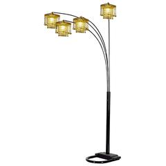 84" H 5 Arms Arch Floor Lamp - Black