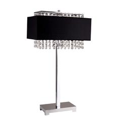 28"H Black Square Crystal Table Lamp