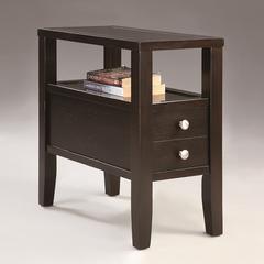 24" Traditional Dark Espresso With 2 Drawers Side/End Table