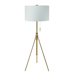 58" To 72"H Mid-Century Adjustable Tripod Gold Floor Lamp