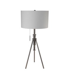 32.5" To 37.5"H Mid-Century Adjustable Tripod Silver Table Lamp