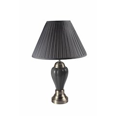 27"In Ceramic And Metal Table Lamp - Silver/Gray