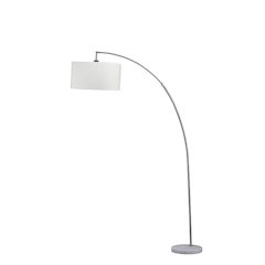86" In Allegro Silver Arc White Marble Floor Lamp