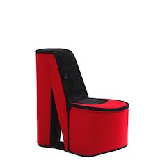 9" In Red Velvet High Heel Shoe Hidden Jewelry Box