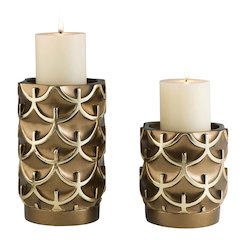 5.5", 8"H Mystic Owl Candleholders Set of 2