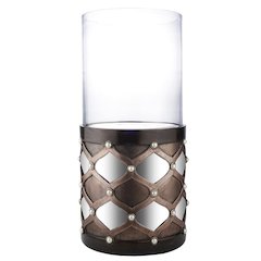 22"H Arabesque Mirror Floor Candleholder