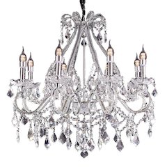 27"W X 28"H Nola Crystal 8-Lights Hard-Wired Chandelier W/ Led Lights
