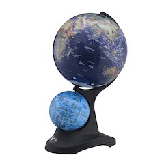 17.5 In Dual Globe W/ Constellation On Black Acrylic Base