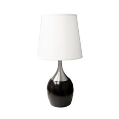 24"H Espresso/Silver Touch-On Table Lamp