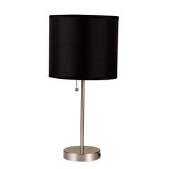 19"H Black Brush Steel Table Lamp