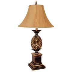 32"H Pineapple Table Lamp - Antique Gold