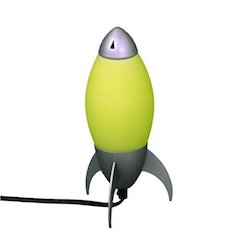10.5"H Kid's Yellow Rocket Table Lamp