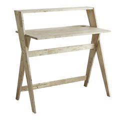 37.5" In Mid Century Crisscross Study Desk - Natural