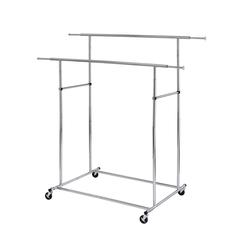 65"In Dual Bar Adjustable Industrial Garment Rack