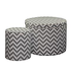 17.35"in CHEVRON STORAGE OTTOMAN + 1 EXTRA SEATING