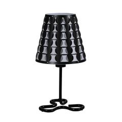 16"In Traci Black Geometric Metal Table Lamp