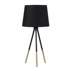 20" In Devon Matte Black/Gold Metal Tripod Leg Table Lamp