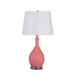 28" in PINK TELLI PEBBLE MID CENTURY RESIN TABLE LAMP