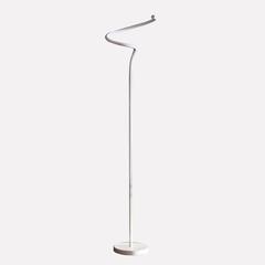 52.5" In Led Matte White Curvilinear S-Curve Spiral Tube Angled Floor Lamp