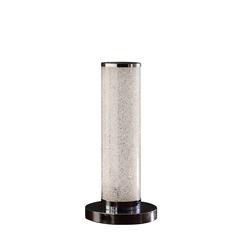 13" In Led Illuminari White Crystal Sandrocks Column Table Lamp