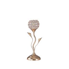 14" in ROSE GOLD FLORAL BELL GLAM METAL TABLE LAMP