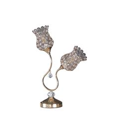 18.75" in ROSE GOLD 2-FLORAL TRUMPET GLAM METAL TABLE LAMP