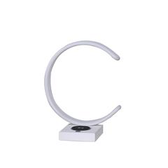 13.5" In C Shape Led W/ Usb/Wireless Charger Port Table Lamp