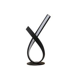 17" In Abstract Upright Ribbon Bow Led Black Metal Table Lamp