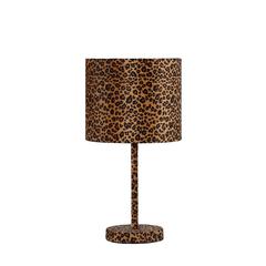 19.25" in FAUX SUEDE LEOPARD PRINT METAL TABLE LAMP