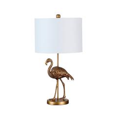 26" in MATTE GOLD FLAMINGO RESIN TABLE LAMP