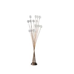 In 16-Light Acrylic Globe Aluminun Led Chrysanthe Yellow Gold Metal Floor Lamp