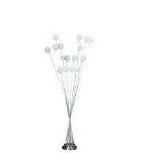 16-Light Acrylic Globe Aluminun Led Chrysanthe Silver Chrome Metal Floor Lamp