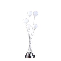 6-Light Acrylic Globe Aluminun Led Chrysanthe Chrome Metal Table Lamp