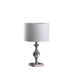 19.75" In Satin Nickel Solid Crystal Orb Metal Table Lamp