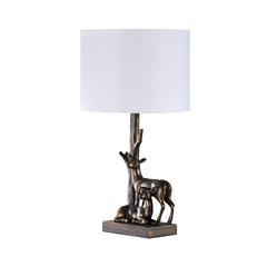 19.75" in CAPREOLUS BRONZE WESTERN ROE DEERS POLYRESIN TABLE LAMP