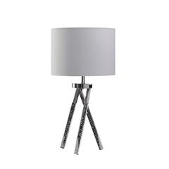 26.25" In Mid Century Birgit Led Acrylic Tapered Legs Silver Metal Table Lamp
